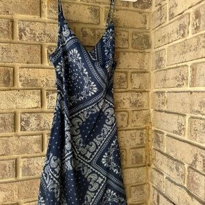 Cider Black and White Midi Sundress with Spaghetti Straps